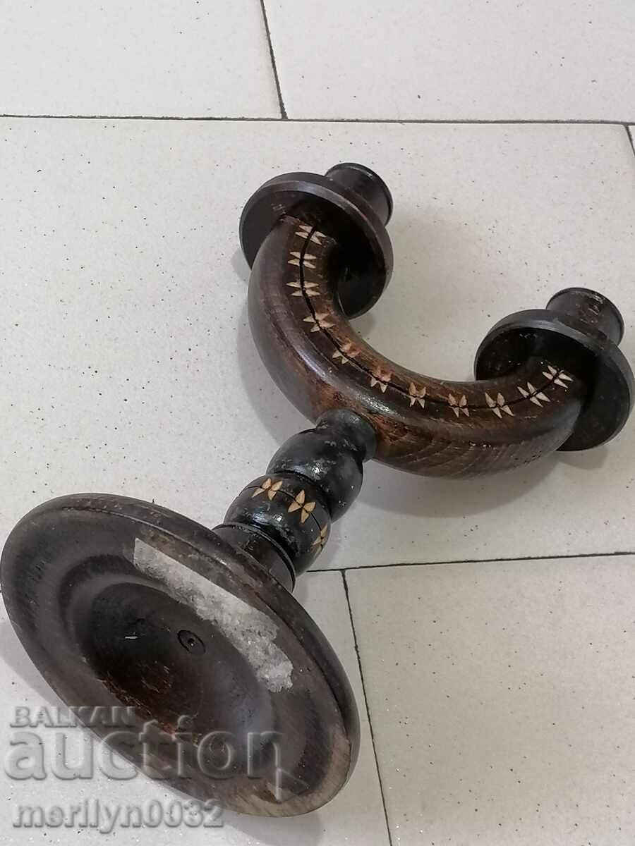 Old candlestick made of lamp wood - 5 Old candlestick made of lamp wood - 5