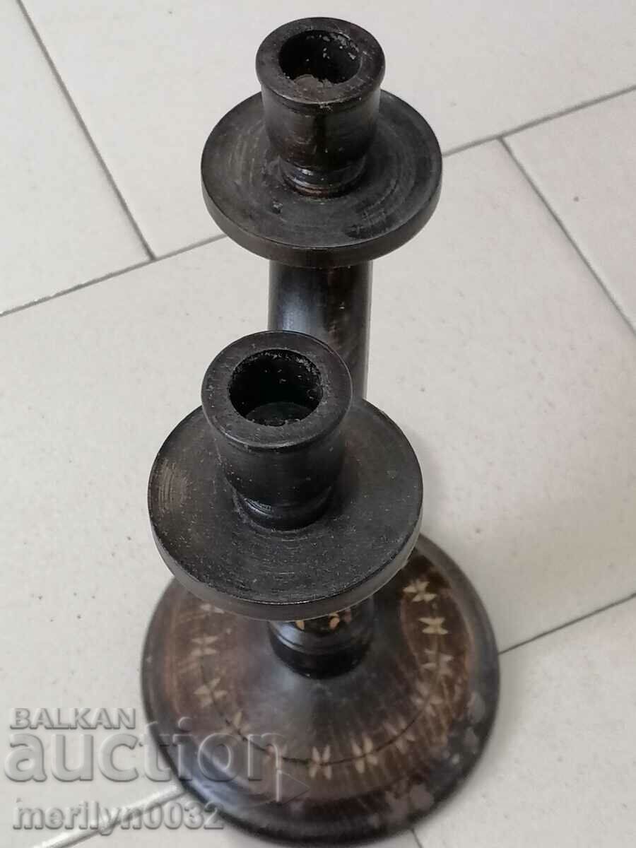 Old candlestick made of lamp wood - 6 Old candlestick made of lamp wood - 6