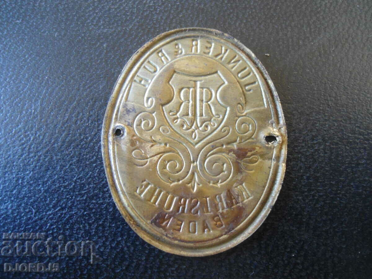 Delivery of Emblem from an old sewing machine"JUNKER § RUH", KARLSRUHE BADEN Delivery of Emblem from an old sewing machine"JUNKER § RUH", KARLSRUHE BADEN