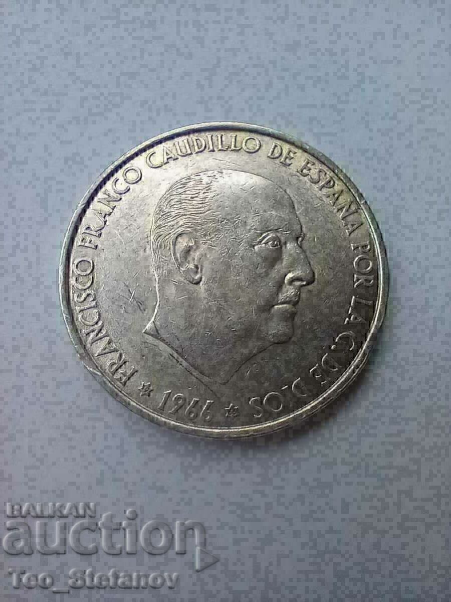 100 Pesetas 1966 Argint Spania Franco