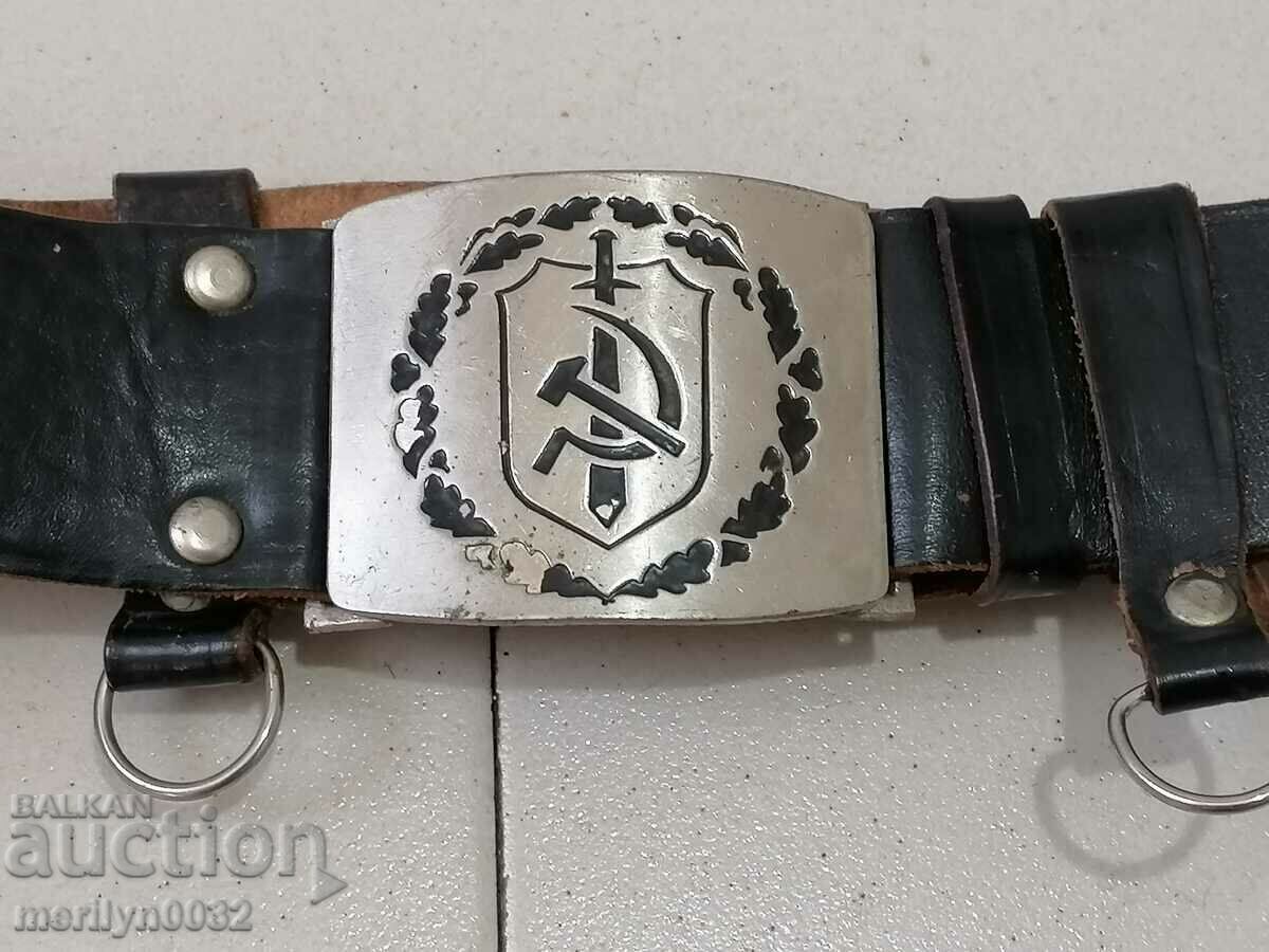 Auction Soc. Ministry of Internal Affairs officer's belt with NRB buckle Auction Soc. Ministry of Internal Affairs officer's belt with NRB buckle