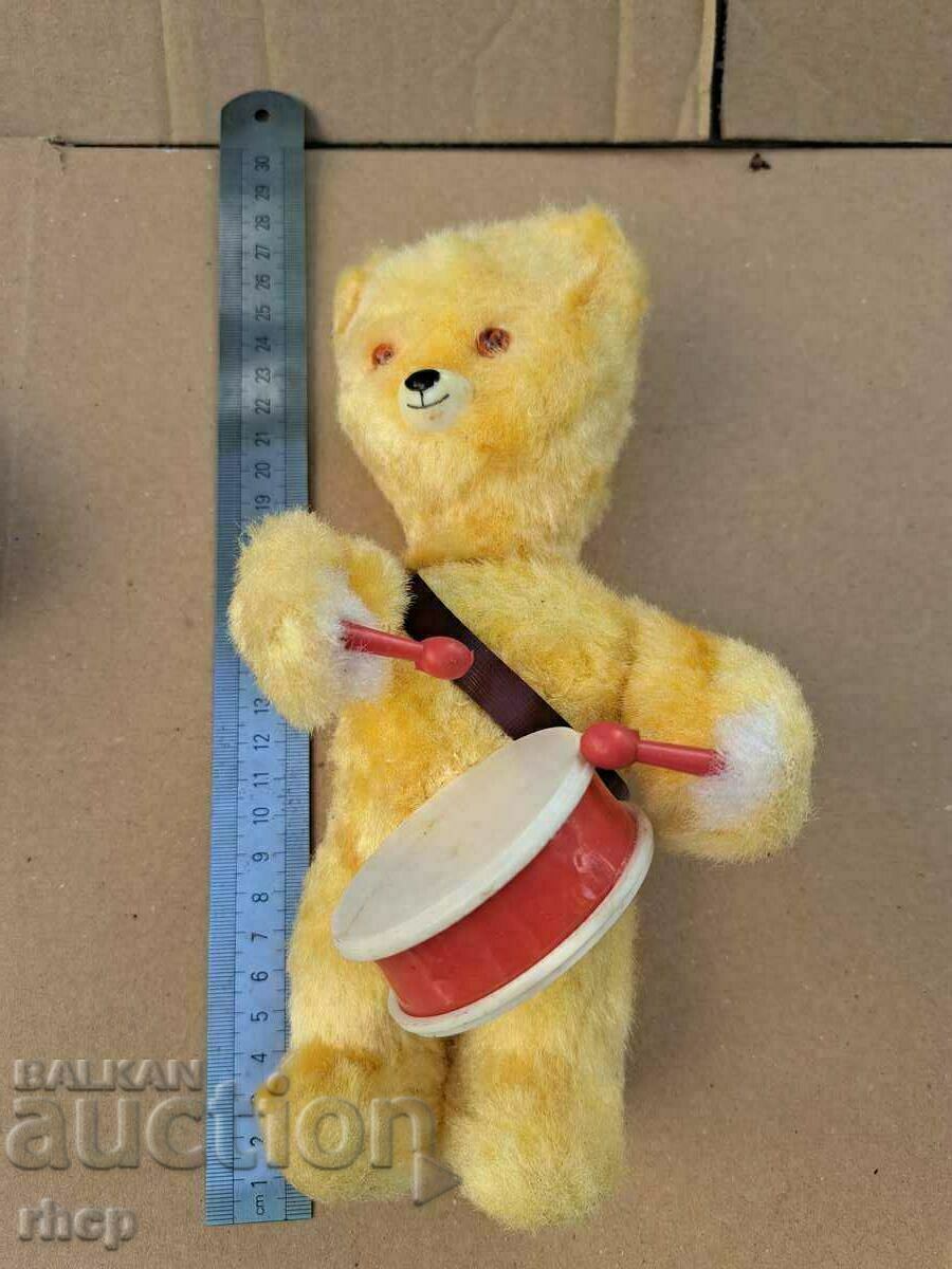 Soviet bear-drummer old toy USSR