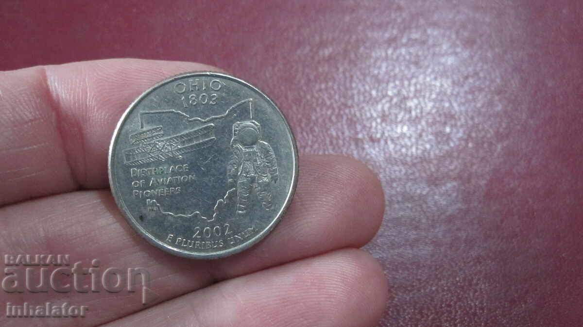 Охайо 25 цента САЩ 2002 год буква Р