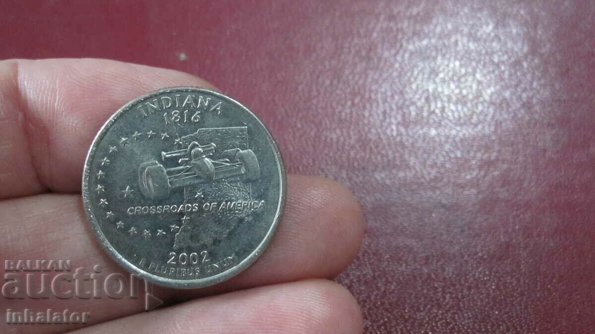 INDIANA 25 cent SUA 2002 litera P