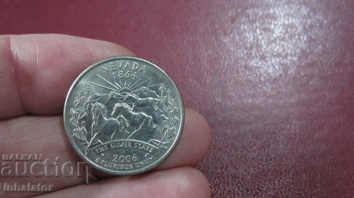 Невада 25 цента САЩ 2006 г буква Р серия 50 щата