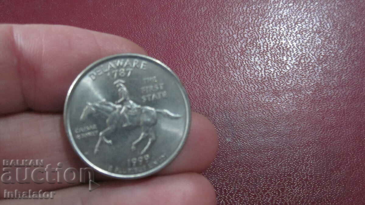 Делауеър 25 цента САЩ 1999 г буква Р  серия 50 щата
