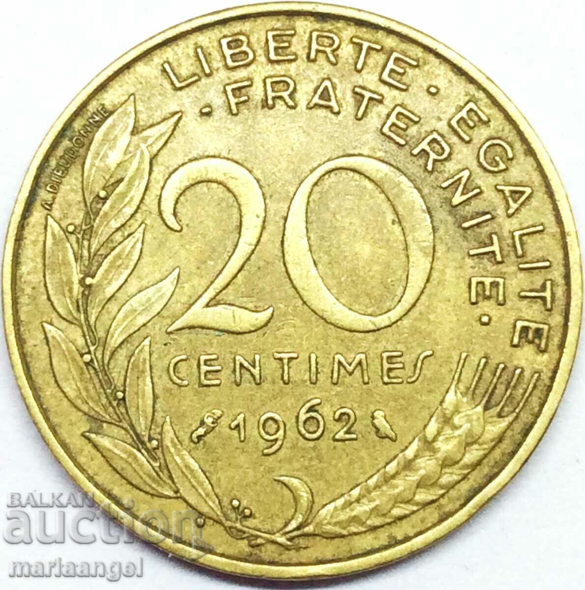 Франция 20 сантима 1962