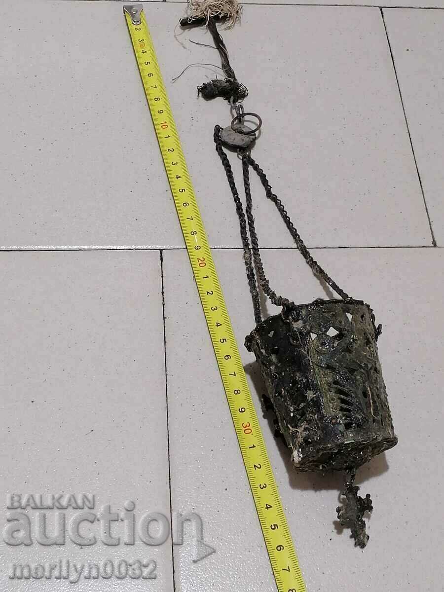 Old bronze oil lamp, icon, religion, cross - 7 Old bronze oil lamp, icon, religion, cross - 7