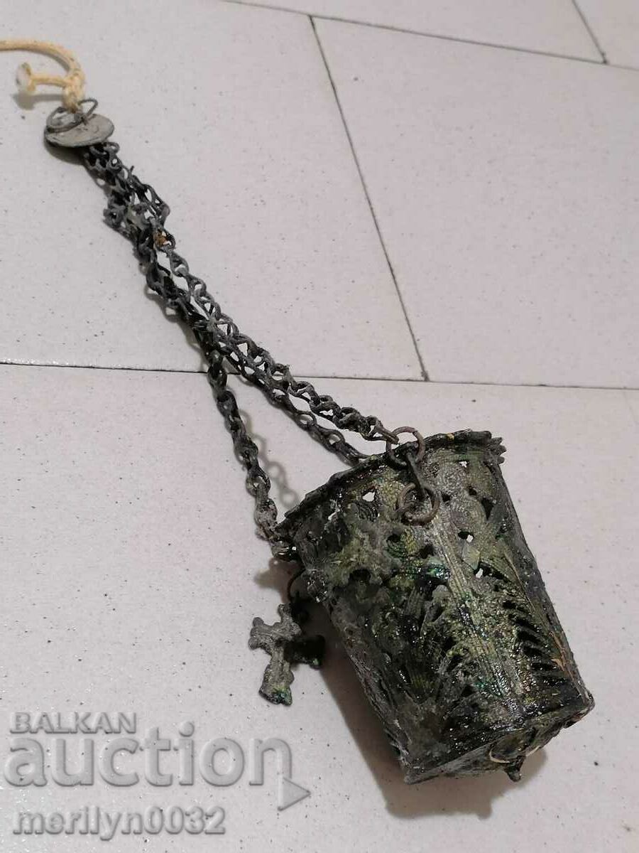 Old bronze lamp, icon, religion, cross - 7 Old bronze lamp, icon, religion, cross - 7