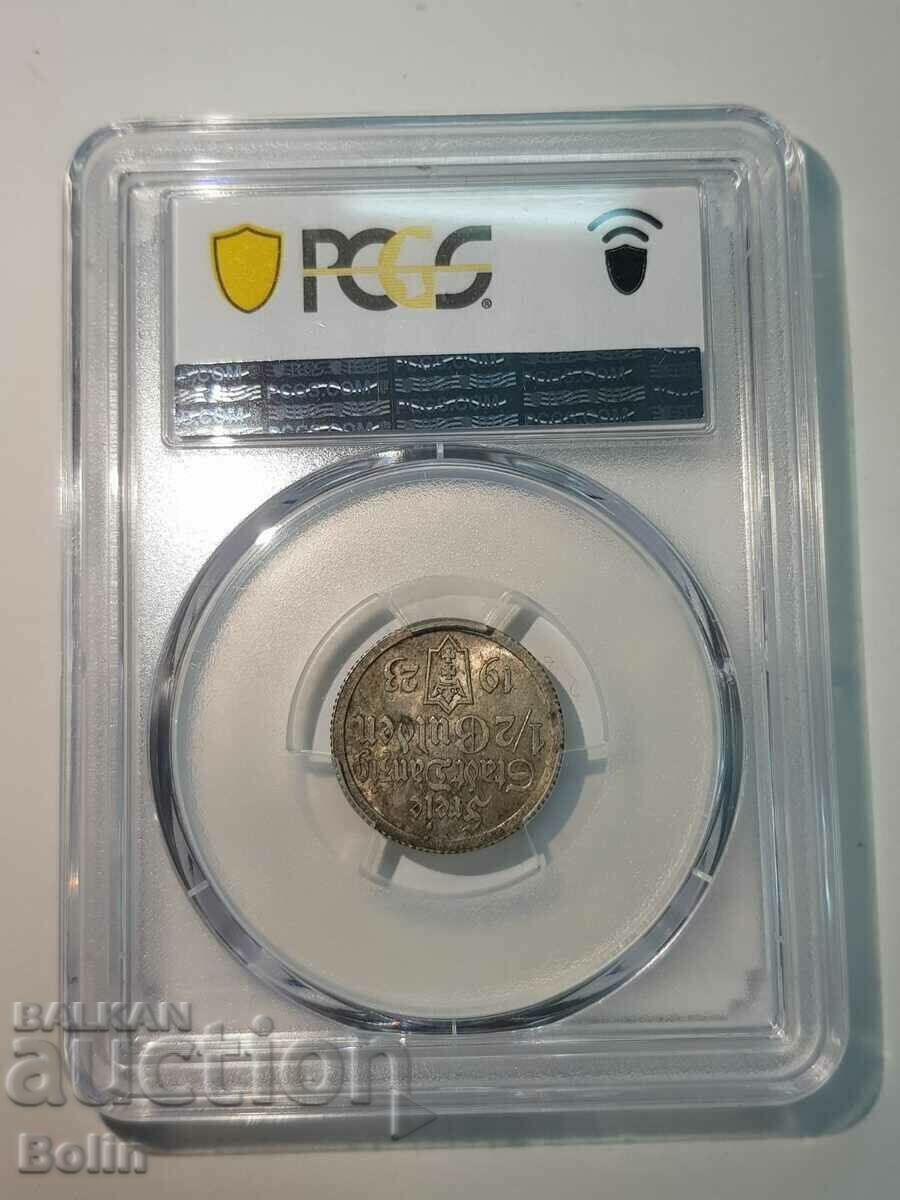 Σπάνιο ασημένιο νόμισμα MS 64 PCGS-DANZIG - 5