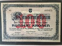 Austria Vienna 100 Krone 1918 Pick UNL Ref 009421 Low Number