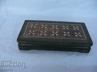 Interesting old wooden jewelry box #1832