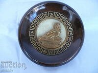 Interesting old wooden plate wall decoration Greece#1836