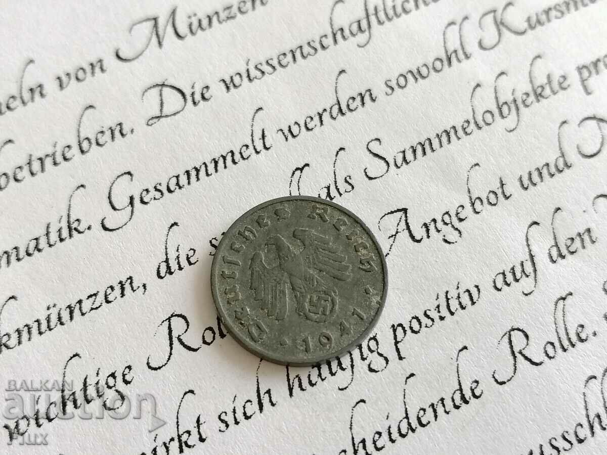 Reich coin - Germany - 1 pfennig 1941; D series with price 4.85 BGN | € 2.48 Reich coin - Germany - 1 pfennig 1941; D series with price 4.85 BGN | € 2.48
