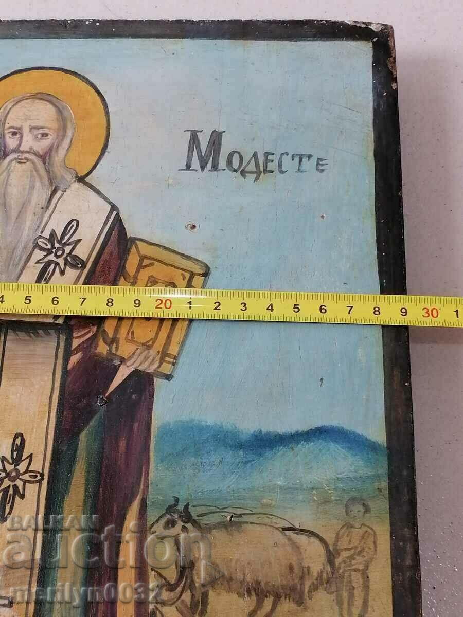 Delivery of Painted icon Saint Modest 1902 ORIGINAL cross painting Delivery of Painted icon Saint Modest 1902 ORIGINAL cross painting