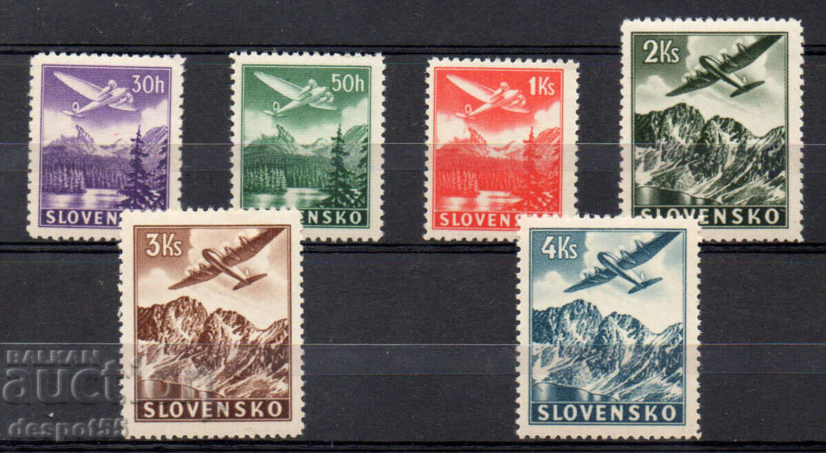 1939-44 Slovakia. Air mail- planes over mountain landscapes