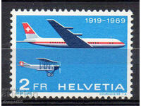 1969. Швейцария. 50 години Flugpost.
