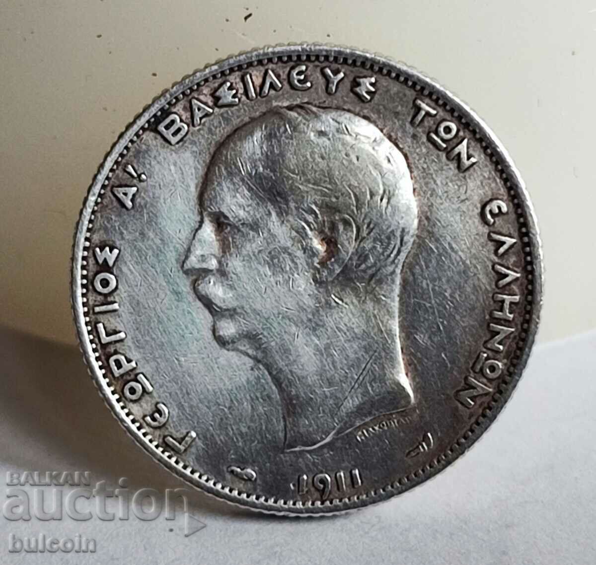 GREECE SILVER COIN 2 DRACHMS 1911 / KING GEORGE I with price 59.99 BGN | € 30.67 GREECE SILVER COIN 2 DRACHMS 1911 / KING GEORGE I with price 59.99 BGN | € 30.67