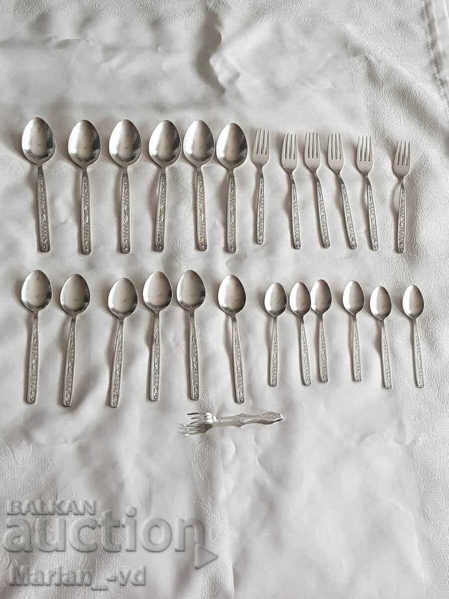 Set of Russian silver-plated utensils