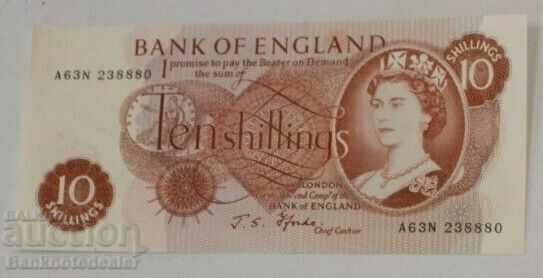 England 10 shillings 1966 J.S. Fforde Pick 373c Unc Ref 8880