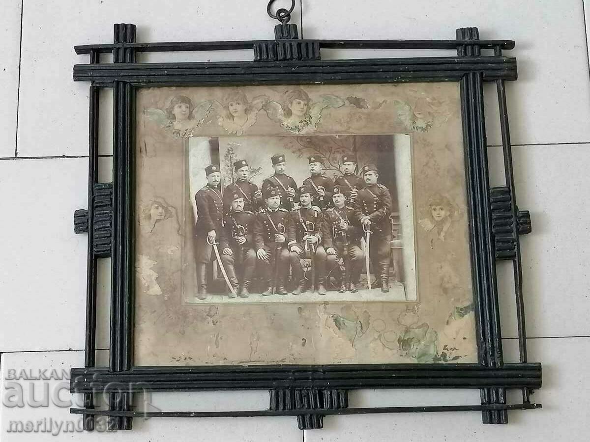 Παράδοση Στρατιωτική φωτογραφία με κορνίζα βοσκό ξυλογραφία Βαλκανικός πόλεμος Παράδοση Στρατιωτική φωτογραφία με κορνίζα βοσκό ξυλογραφία Βαλκανικός πόλεμος