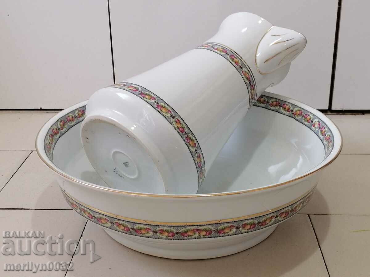Auction  Antique porcelain jug with wash basin 1930s