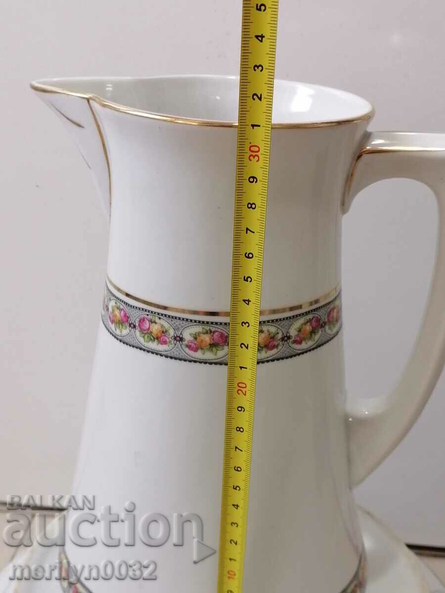 Antique porcelain jug with wash basin 1930s - 5
