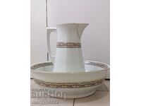 Antique porcelain jug with wash basin 1930s