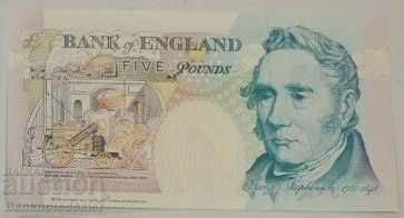 England 5 Pounds 1990-91 Gill Pick 382a Ref 5481 Unc with price 40.00 BGN | € 20.45