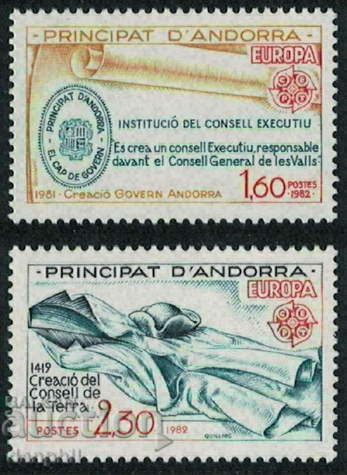 Френска Андора 1982 Eвропа CEПT (**) чиста серия