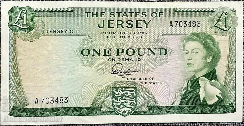Jersey 1 Pound 1963 Pick 8a Reference prefix A Almost Uncirculated Jersey 1 Pound 1963 Pick 8a Reference prefix A Almost Uncirculated