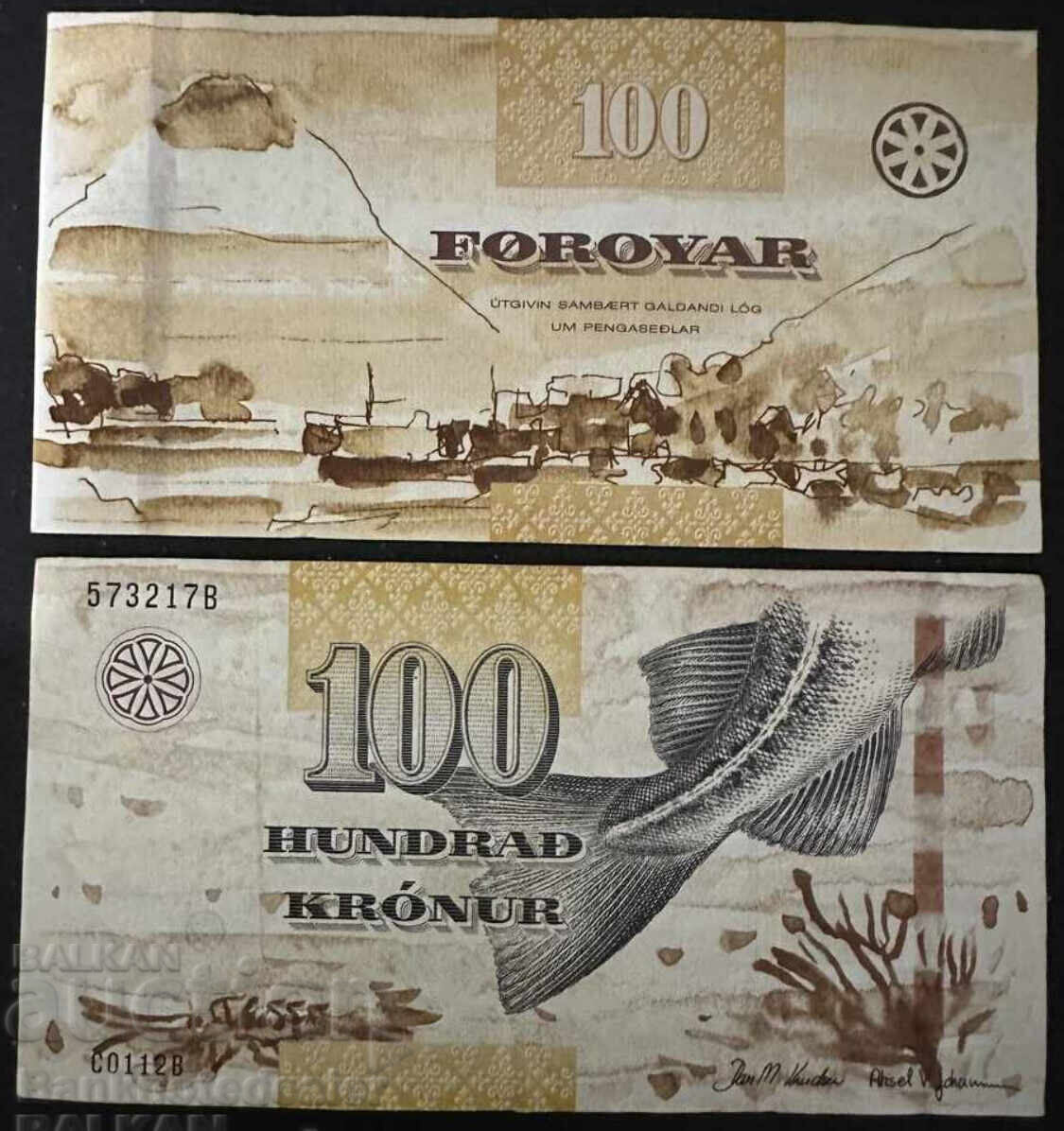 Insulele Feroe 100 Kronur 2002 Pick 25 Ref 3217