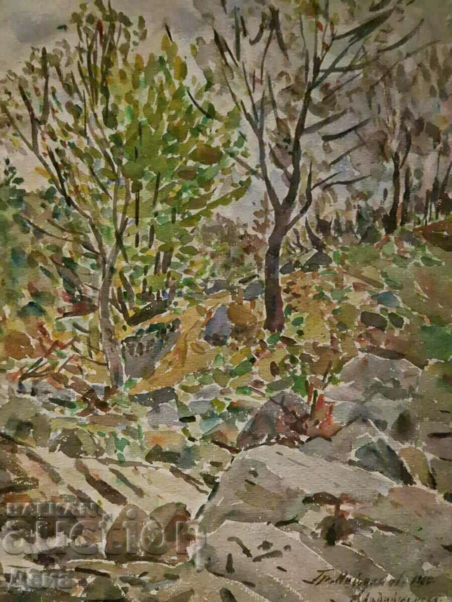 Grigor Naydenov watercolor 1960. - 7