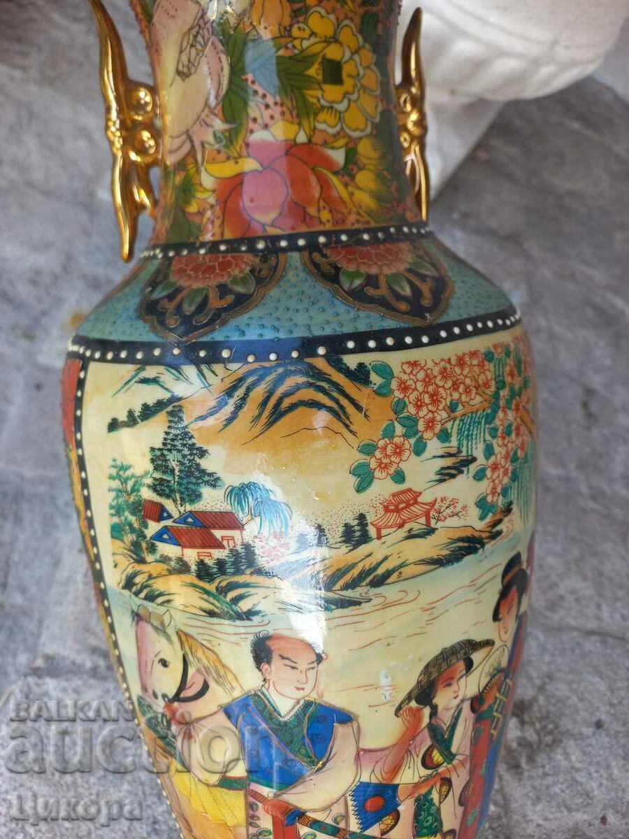 LARGE SATSUMA PORCELAIN VASE - 6