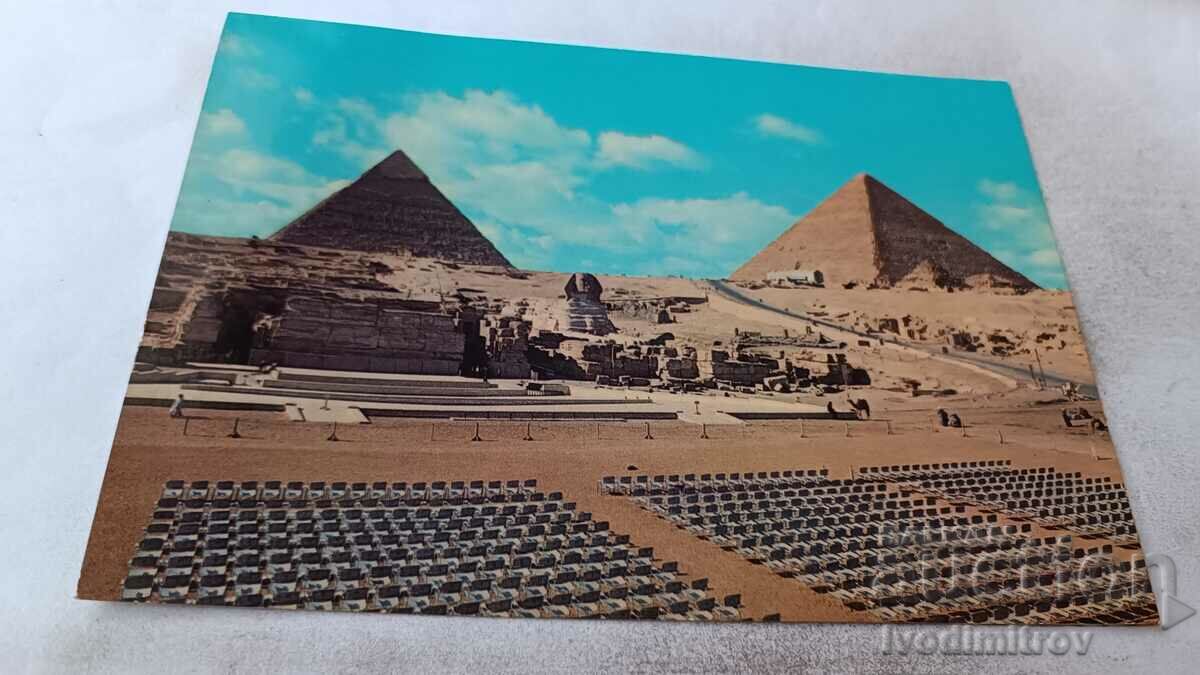 Postcard Giza The Sphinx and The Pyramids