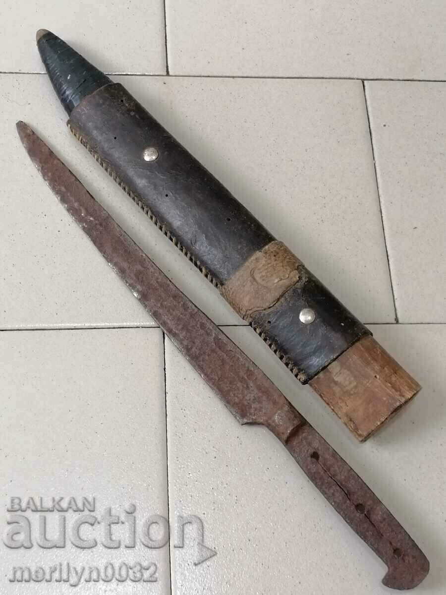 Стар овчарски нож с печат каракулак с кания ятаган ОРИГИНАЛ