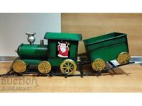 Tinplate Christmas train, unused