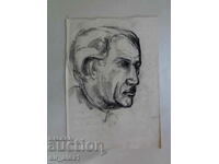 Portret de bărbat - desen cu cărbune 29x21 cm.