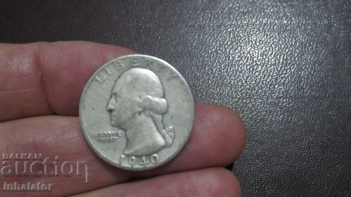1940 25 de cenți 1/4 dolar american - argint -