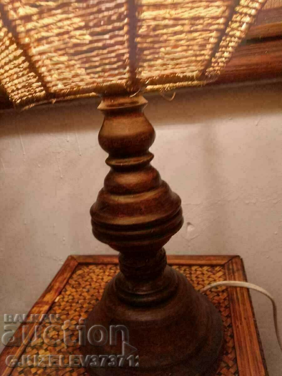 old lamp wood and twine - 5