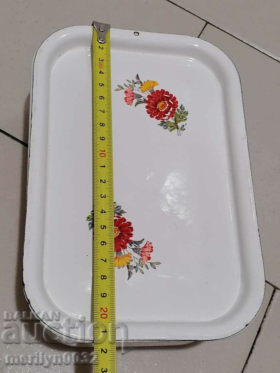Old enameled food box, enamel bowl, pot - 6 Old enameled food box, enamel bowl, pot - 6