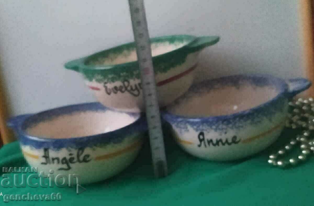 Painted bowls with names, handles signed ceramics with price 21.00 BGN | € 10.74 Painted bowls with names, handles signed ceramics with price 21.00 BGN | € 10.74