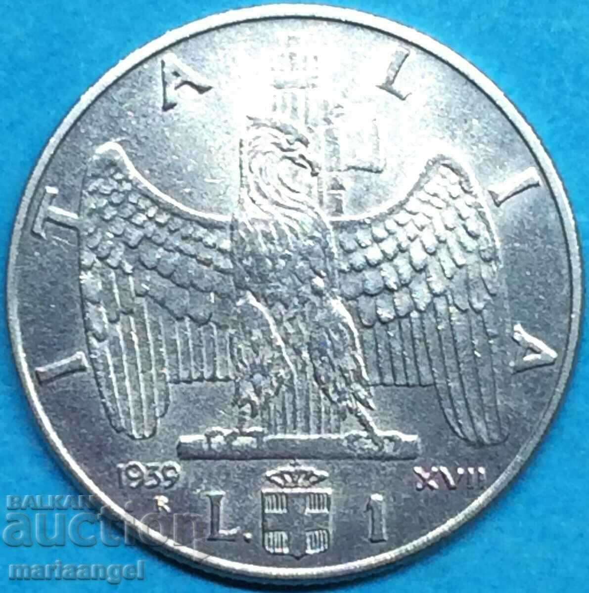 1 lira 1939 Italy Victor Emmanuel III magnetic