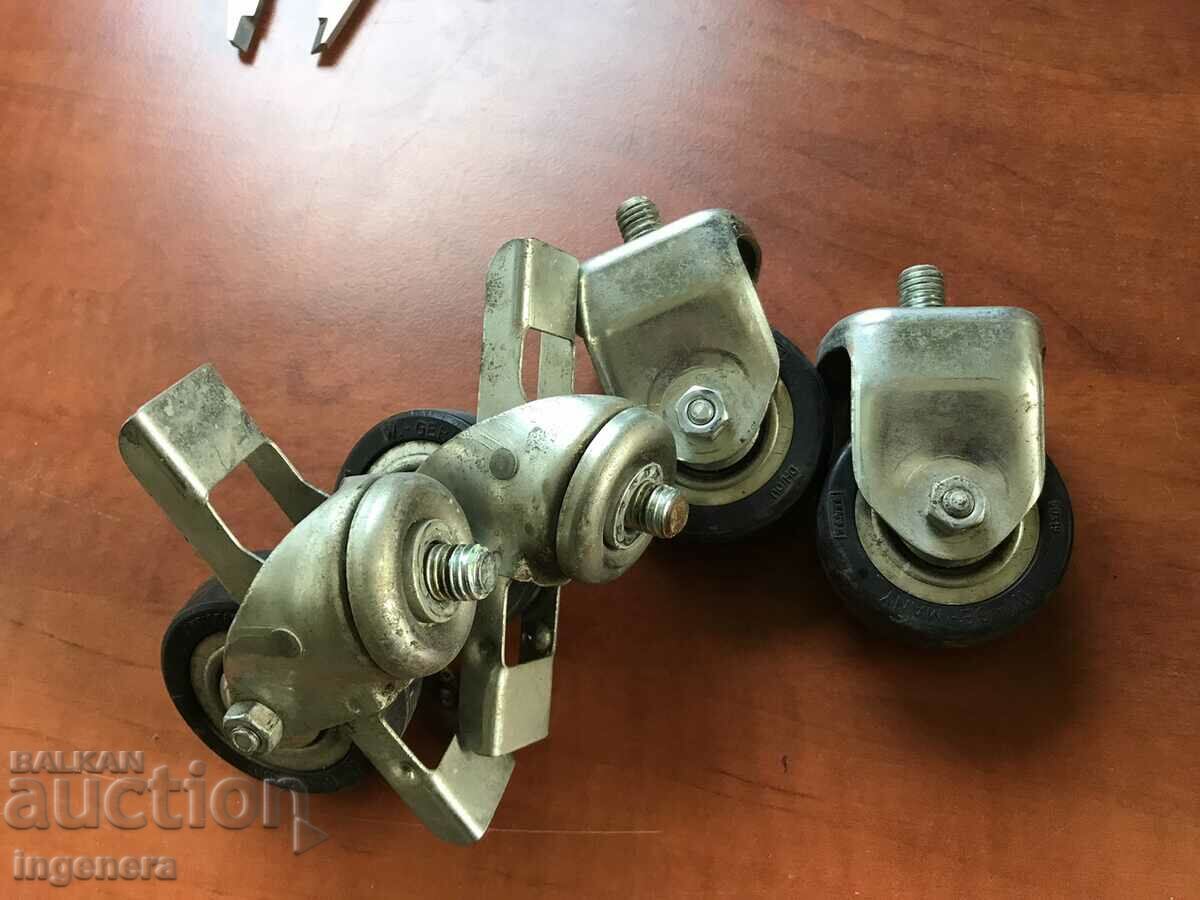 Auction  WHEEL WHEELS FOR FURNITURE CABINET CONSTRUCTION-2+2 PCS.-GERMANY