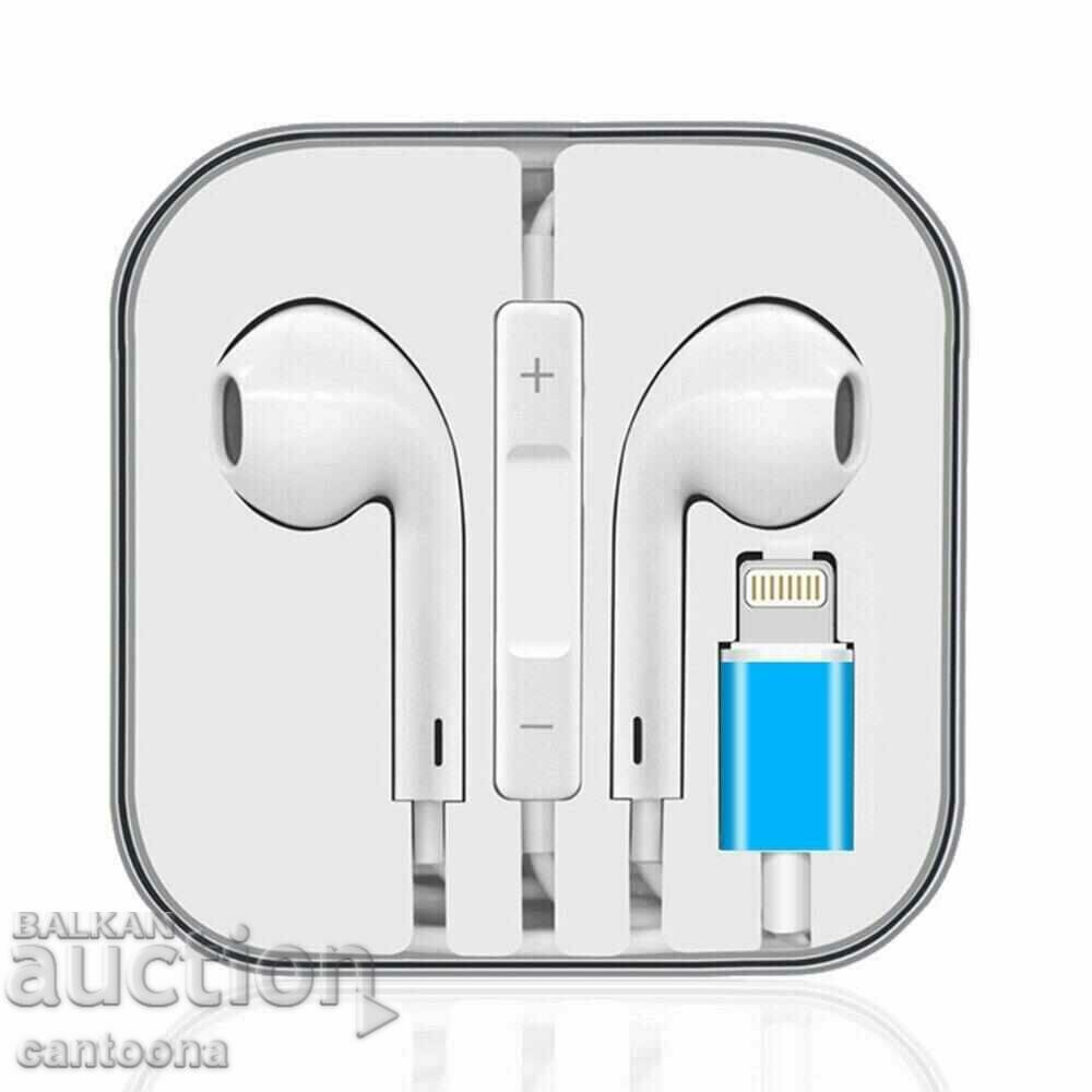 Hands-free headphones for iPhone, iPod plugs Lightning connector
