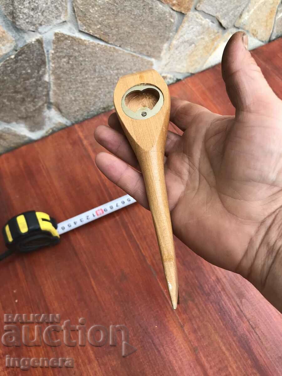 Auction  FIGURE OPENER WOOD FISH WOOD PLASTIC