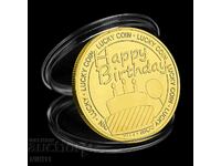 Coin with the inscription happy birthday, Lucky coin