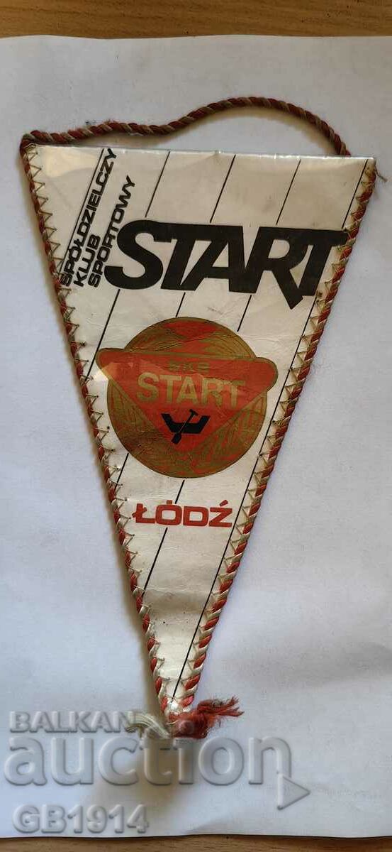 Vechiul steag de fotbal SCS Start (Lodz), 1984.