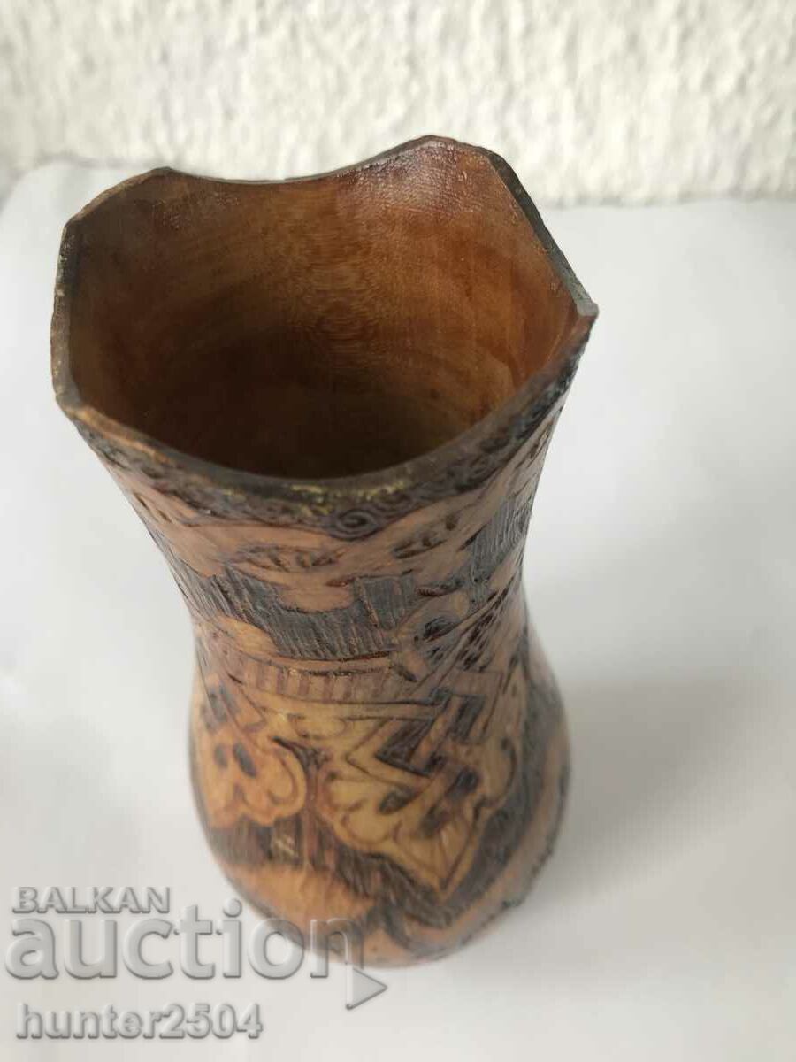 Δημοπρασία Βάζο-15 cm, πυρογραφία