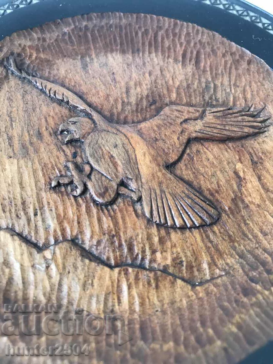 Auction  Plate - 18 cm, wood carving